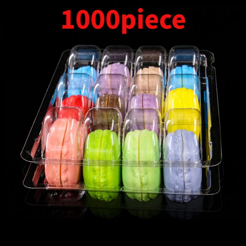 10 00piece.Custom.Macaron Packaging Macaron PET Food Grade Plastic Macaron Trays Pastry Packaging