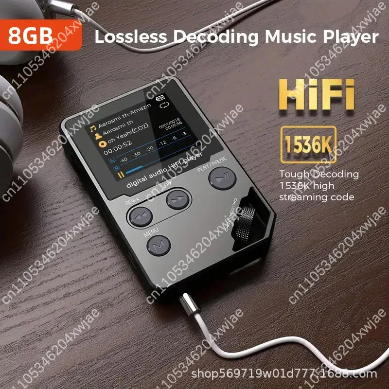 C5 Bluetooth MP3 Player Portable HiFi Lossless Audio with 360° Scroll Wheel, 8GB Digital Music Player for Sports Travel