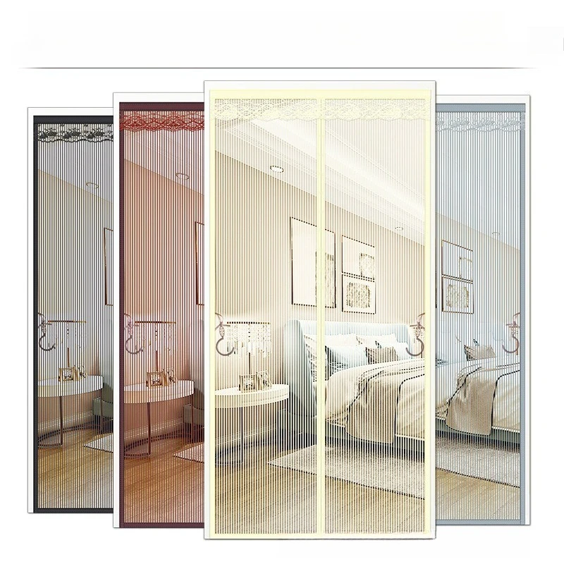 Custom Size Summer Mosquito-proof Velcro Without Punching Magnetic Curtains for Living Room Bedroom Dining Modern Door Curtain
