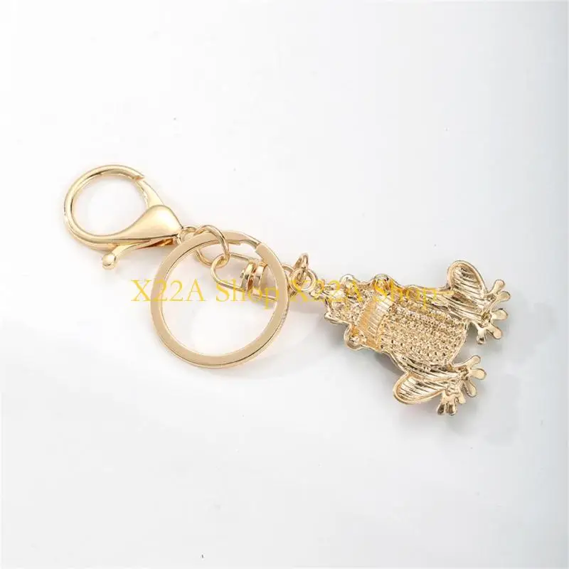 Unique Decorative Animal Keychain with Gold Tone Clasp, Top Accent and Front Detail for Key Ring or Bag Charm Use Daily