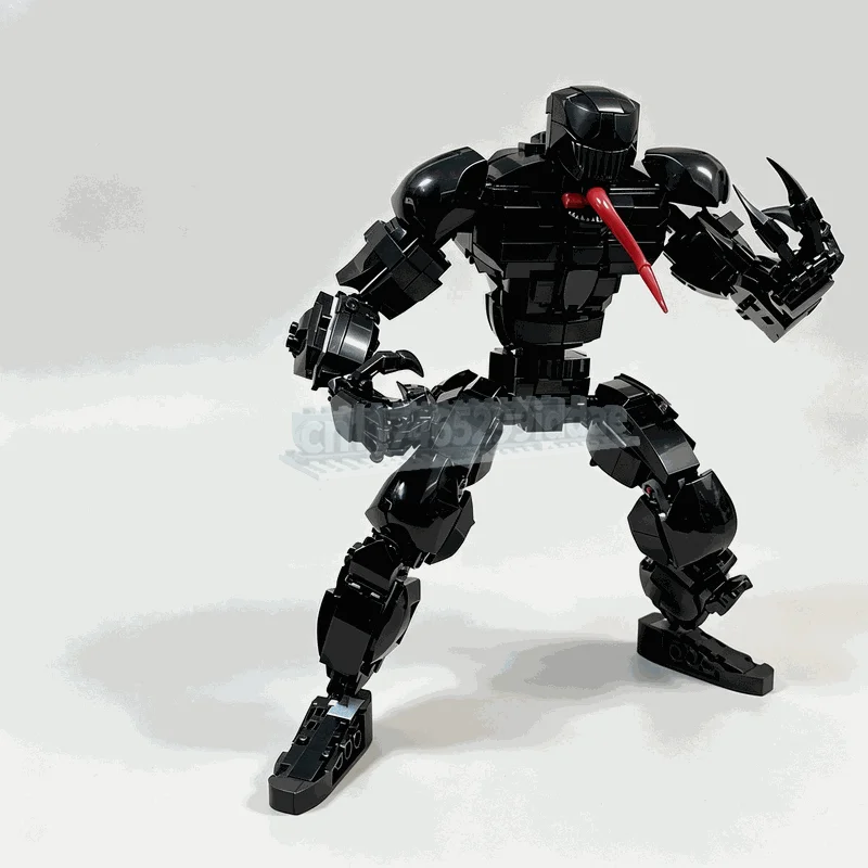 548PCS Black Symbiote Warrior Brick Statue MOC Model DIY Assembled Building Bricks Fantasy Monster Character Popular Decor Gift
