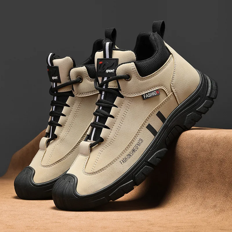 New Men's Chunky Sole Sneakers Low Top Breathable Lace Up Casual Shoes Comfortable Non-Slip Dad Shoes Fashion Athletic Footwear