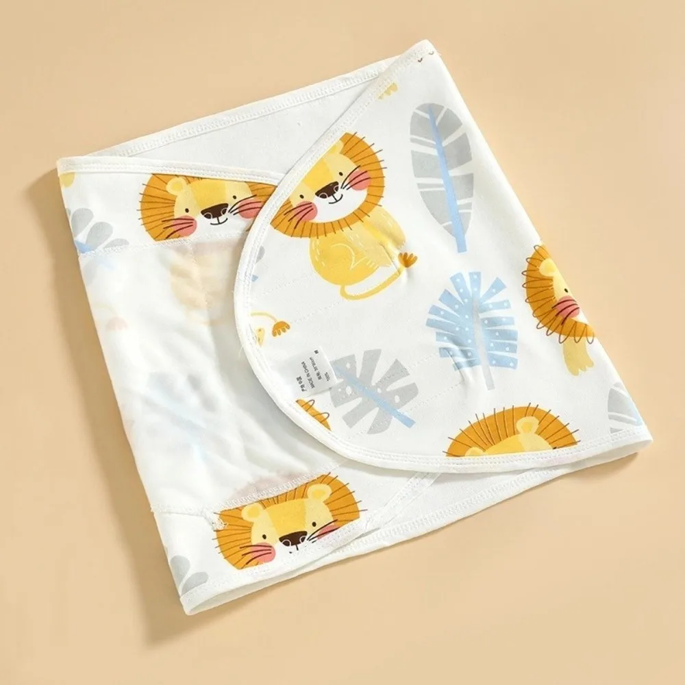 Comfortable Anti-startle Sleeping Bag Cotton Single Layer Swaddle Blanket Cartoon Newborn Wrap