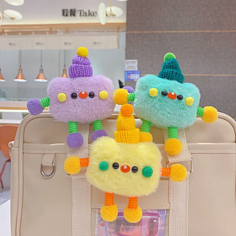 

Creative Spring Hands And Feet Robot Keychain Cute Plush Stuffed Doll Bag Charm Kawaii Holiday Gift Stress Relief Toys