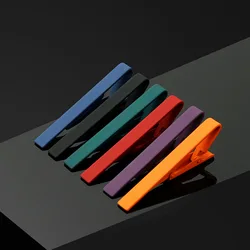 Men's colorful senior 6CM casual tie clip red blue solid color light luxury high-grade exquisite tie clip