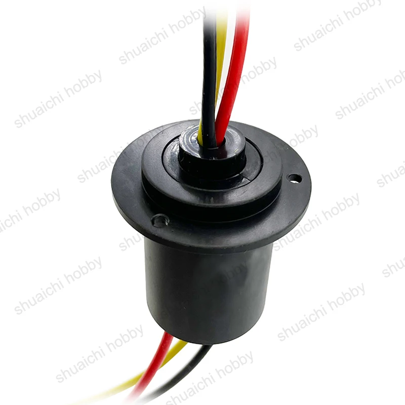 1PCS Dia 35mm 3-Channel 30A/60A Capsule High-Power Conductive Slipring with Flange 360° Rotating Collector Ring for Wind Turbine