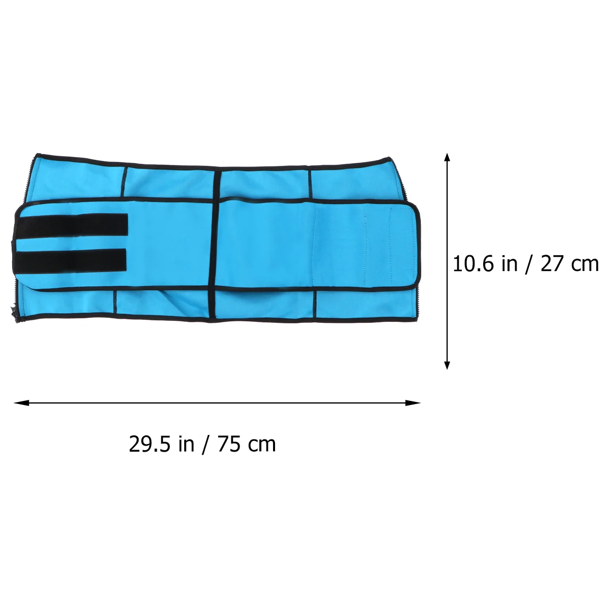 

1pc Women'S Zipper Waist Trimmer Belt Sweat Abs Exercise Slimming Fitness Tummy Support Corset Blue M