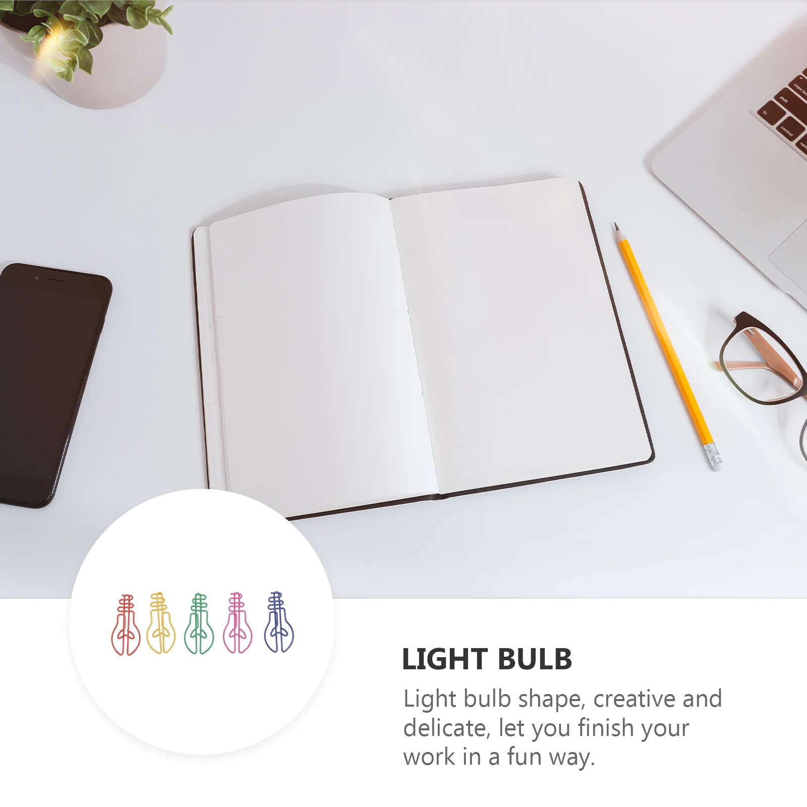 30Pcs Light Bulb Shaped Paper Clips Bookmark Clips Office Binding Supplies Stationery Tools Note Clips Desk ganizers School