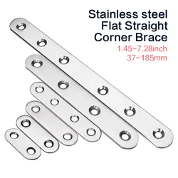 Flat Straight Brace Brackets 1.5-7.3 Inch Stainless Steel Mending Joining Plates Repair Fixing Heavy Duty Brackets