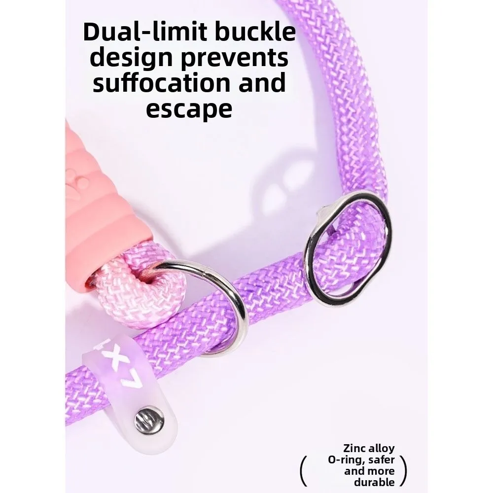 Anti-Escape Gradient Color Dog Leash Nylon Anti-Burst Anti-Pull Leash Heavy Duty Anti-Tangling Pet Training Leash Pet Supplies
