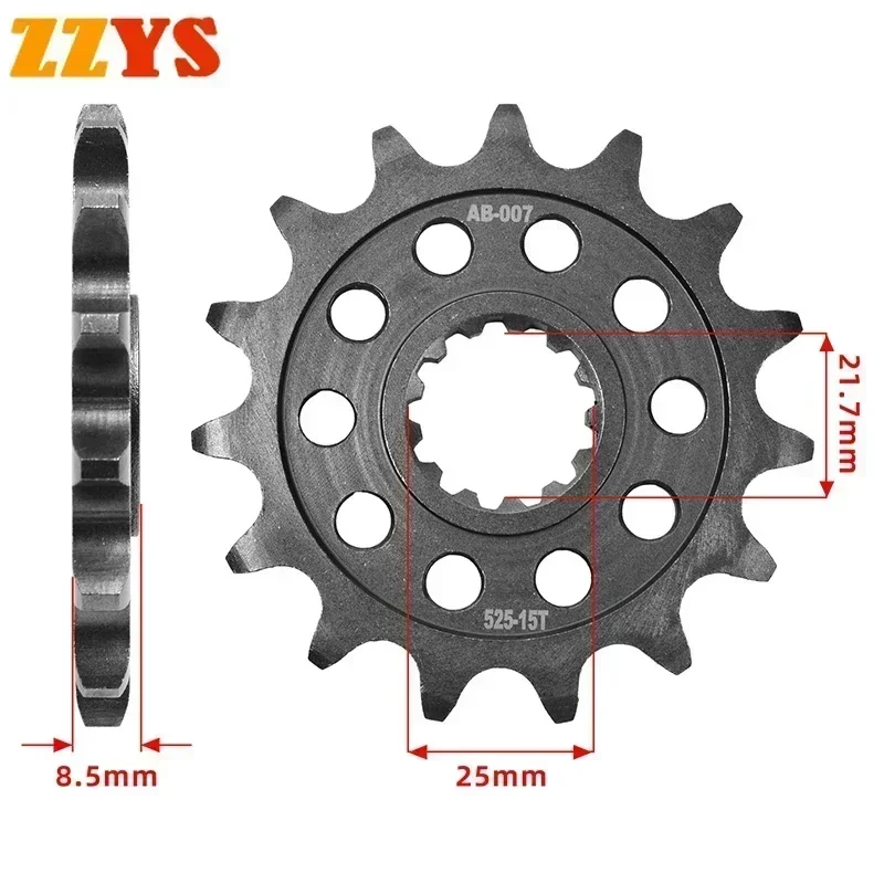 1pc 525 15T 16T 17T Tooth Front Sprocket Gear Staring Wheel Cam For Kawasaki Z1000SX City Tourer ZR1000 Z1000 ZR Z 1000 ZR1000A