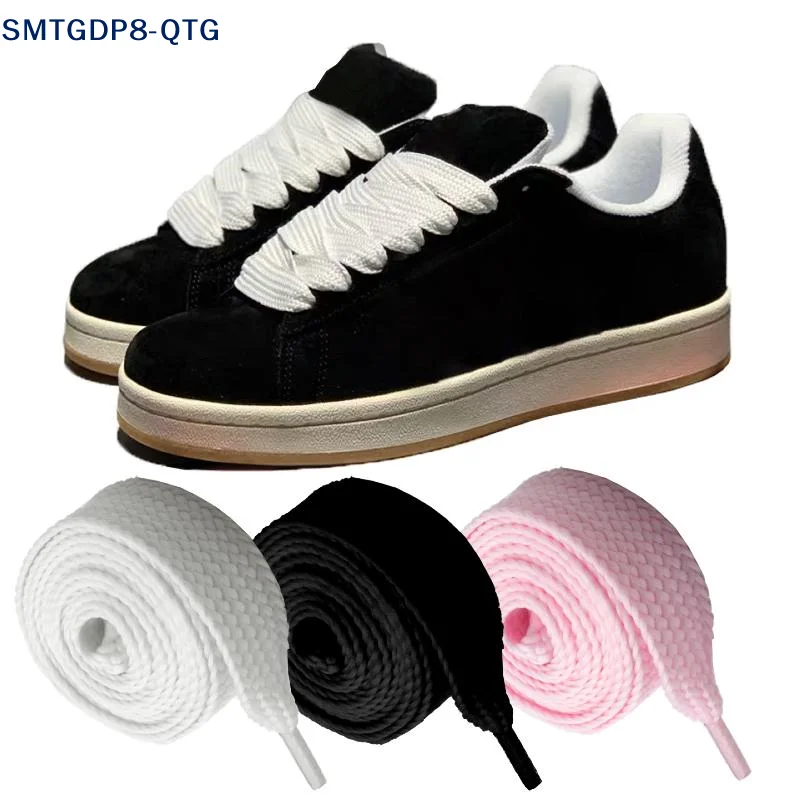 HOT 2CM Wide Fat Shoe Laces For Sneakers Fashion Colorfast Replacement Laces For Shoes Classic Cotton Rope Flat Laces