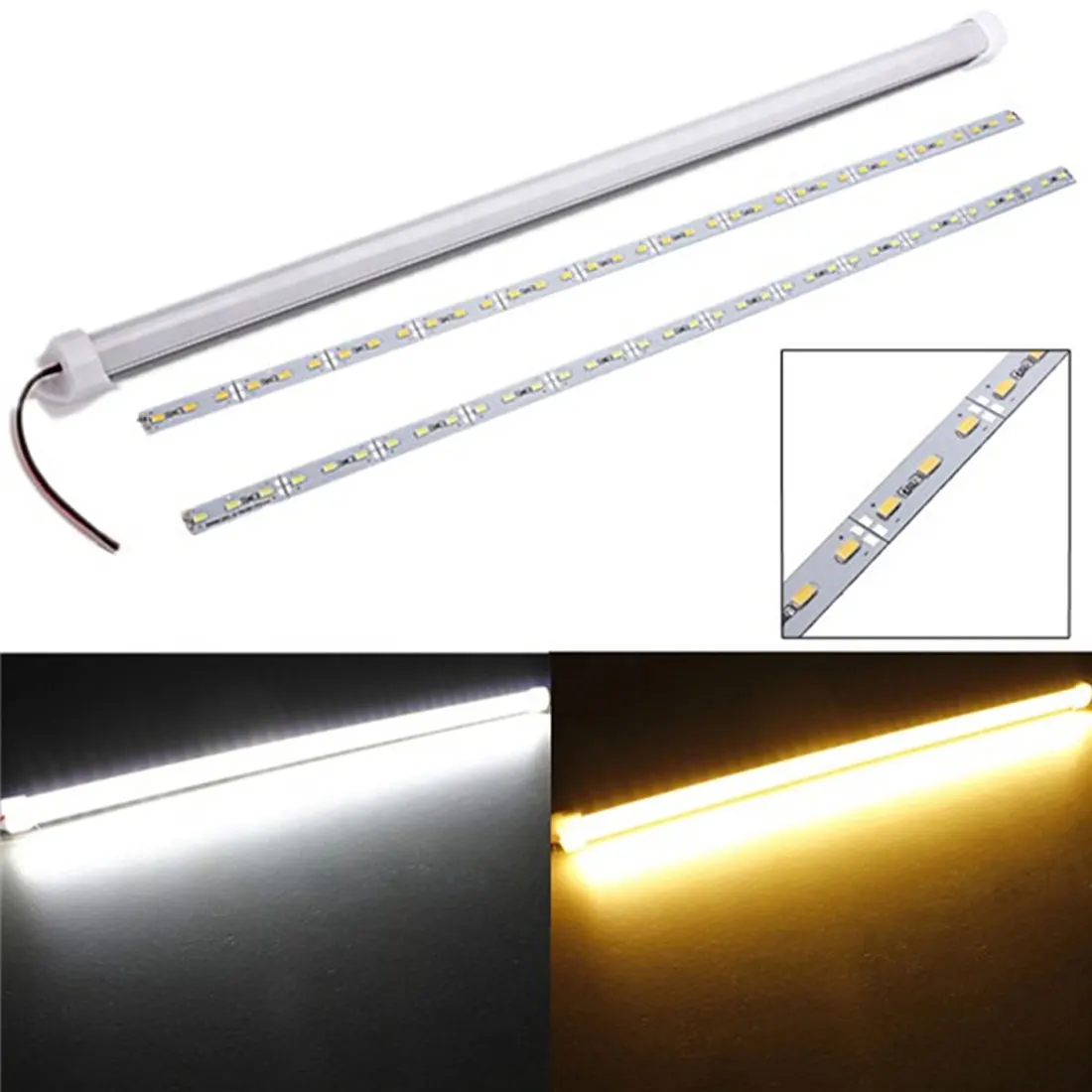 

50cm DC 12V 11W 5630 SMD 36 LED Rigid Strip Cabinet Light with Cover and Plastic Mount Universal Home Lighting Decoration