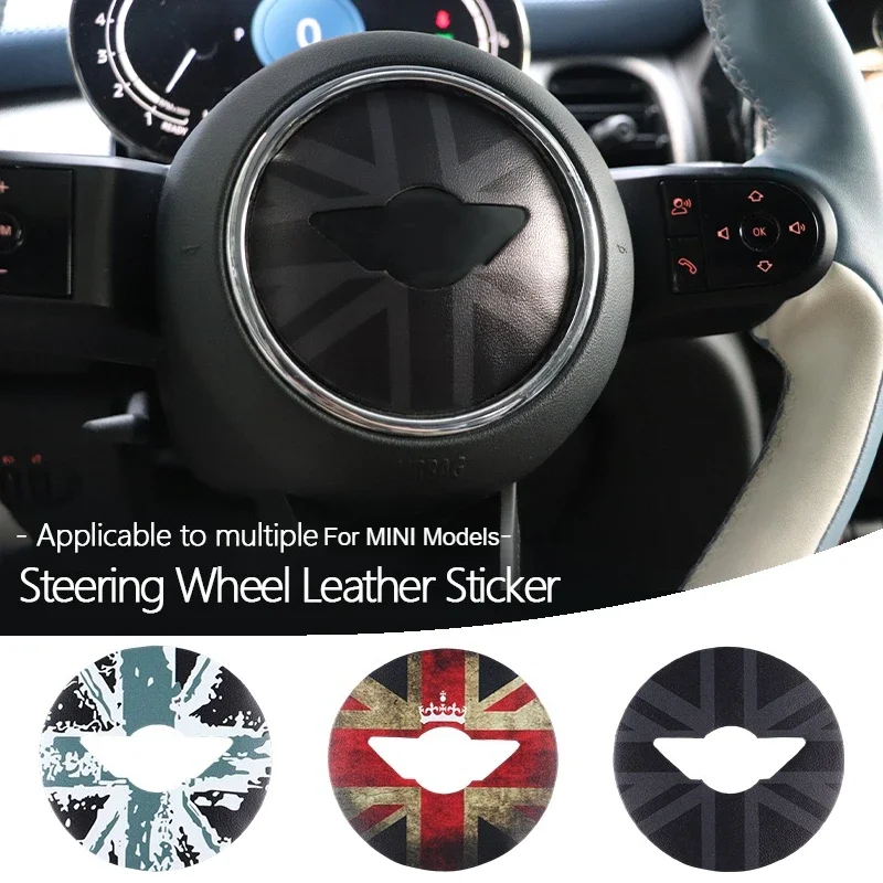 Car Steering Wheel Leather Stickers For Mini Cooper R50 R52 R53 R55 R56 R60 R61 F54 F55 F56 F60 J01 J05 U25 F66 Car Accessories