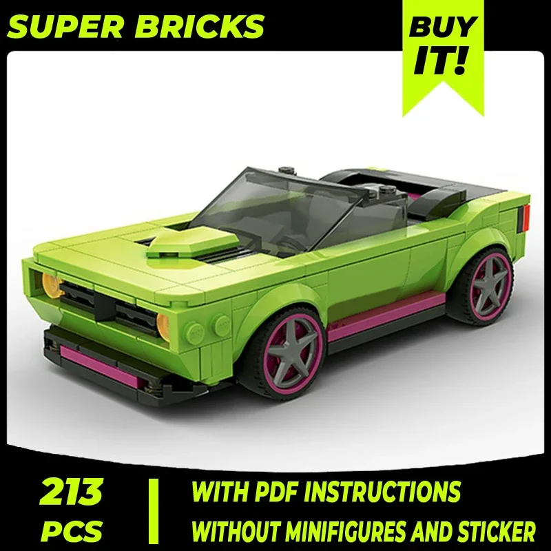 Speed Champions Model Moc Building Bricks Green Muscle Car Technology Modular Blocks Gifts Christmas Toys DIY Sets Assembly