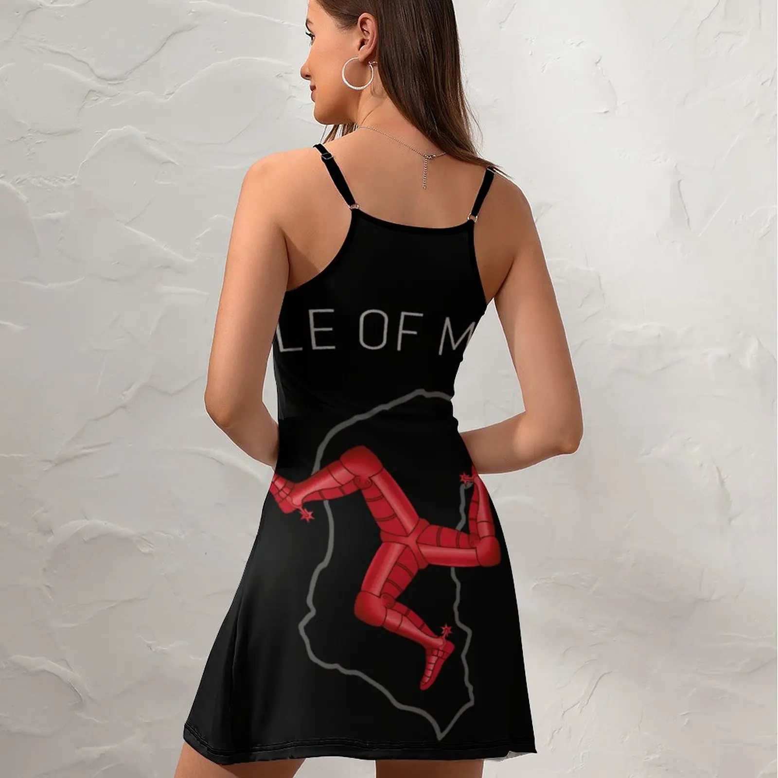 Isle Of Man Race Poster For Sale  Women's Sling Dress Classic Sexy Woman's Clothing Graphic Cocktails Strappy Dress