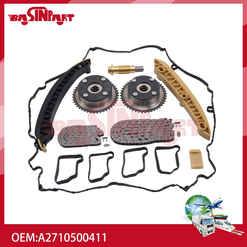 

Timing Chain Kit with Tensioner for Mercedes Benz C-Class W203 C230 C180 C160 C200 E-CLASS W211 E200 SLK200 M271 A2710500411