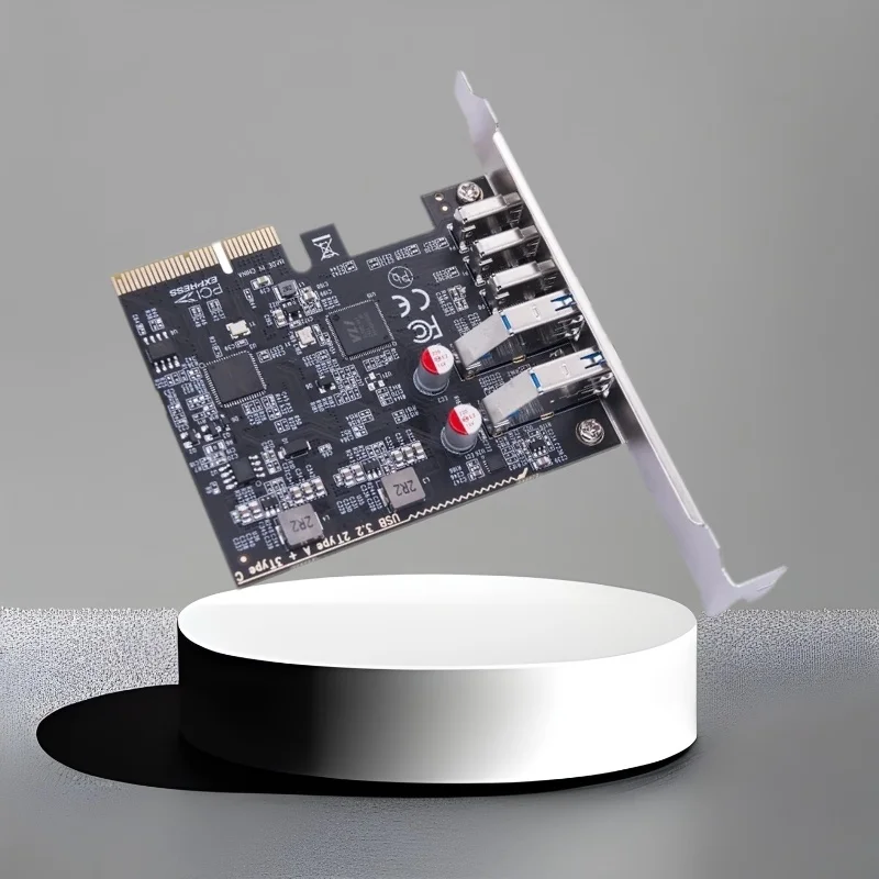 

PCI Express USB Card 2Port USB A +3Port USB C 10Gbps USB3.2 Gen2 PCIE Card Riser Expansion Add on Card Adapter for Windows/Linux