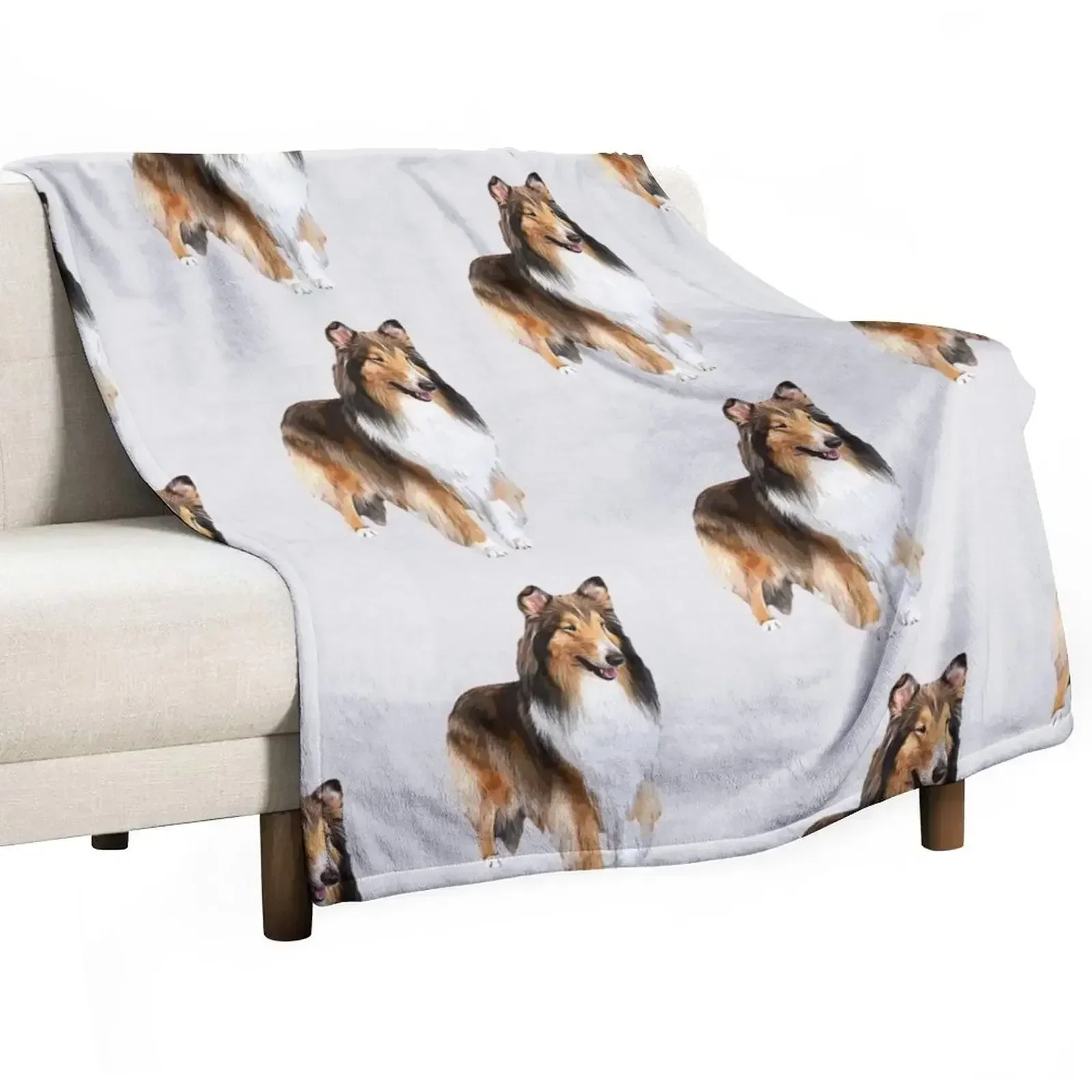 

Rough Collie Stunning Look! Throw Blanket Beach Fashion Sofas Sleeping Bag Hairys Blankets