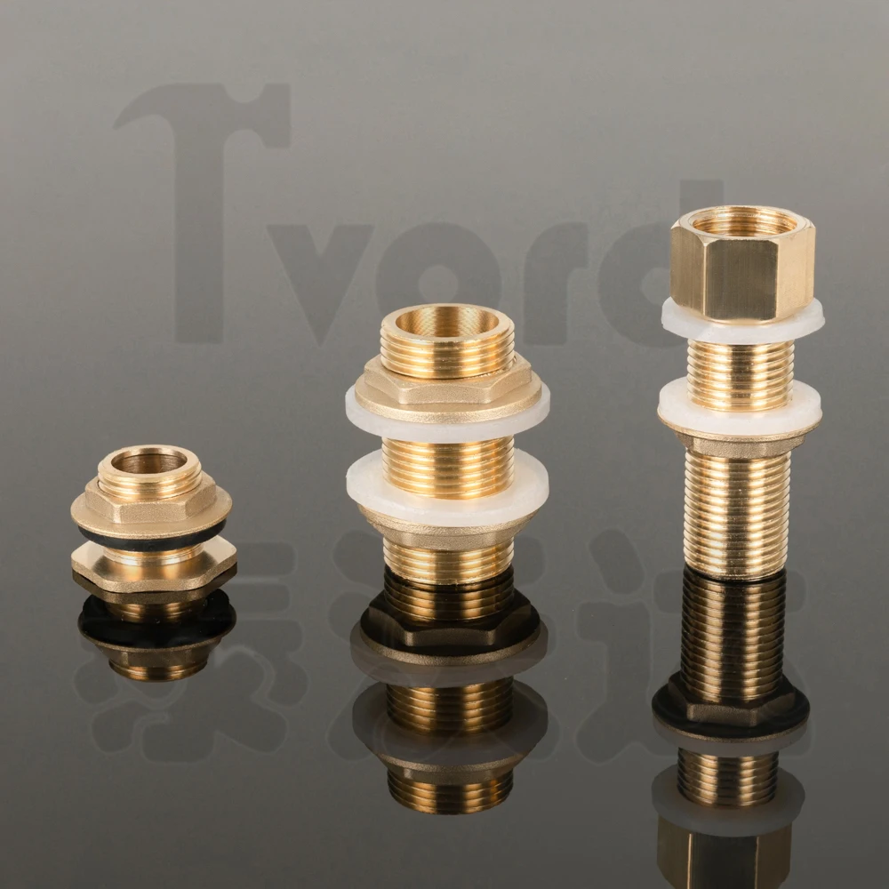 1/2 "1/4" Connettore del serbatoio dell'acqua in ottone Guarnizione in silicone Tubo di rame Giunto per acquario Adattatore per tubo di irrigazione da giardino