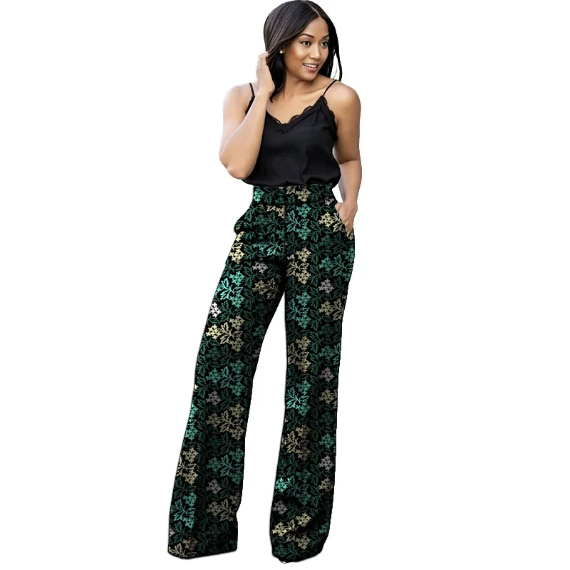 

Women's Loose Trousers Wide Leg Pants Tailor Design African Couture Female Bottoms Ankara Outfit Party Wear