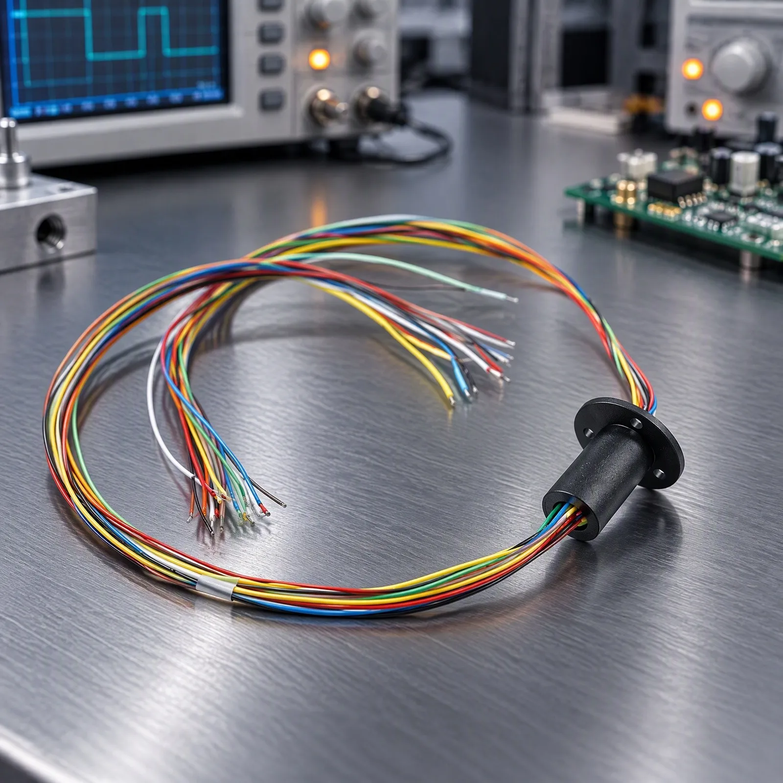 Slip Ring with 18 Independent Channels 2A Rating Hollow Core 360 Degree Rotation Rated Voltage 0 240 VDC for Use
