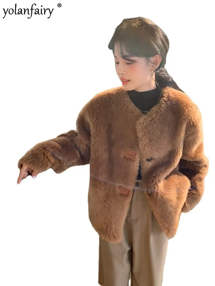 Sheep Shearing Coat Women\'s Real Fur Coats for Women 100% Toka Lamb Wool Fur Jacket 2023 Winter New in Outwears Female Clothing