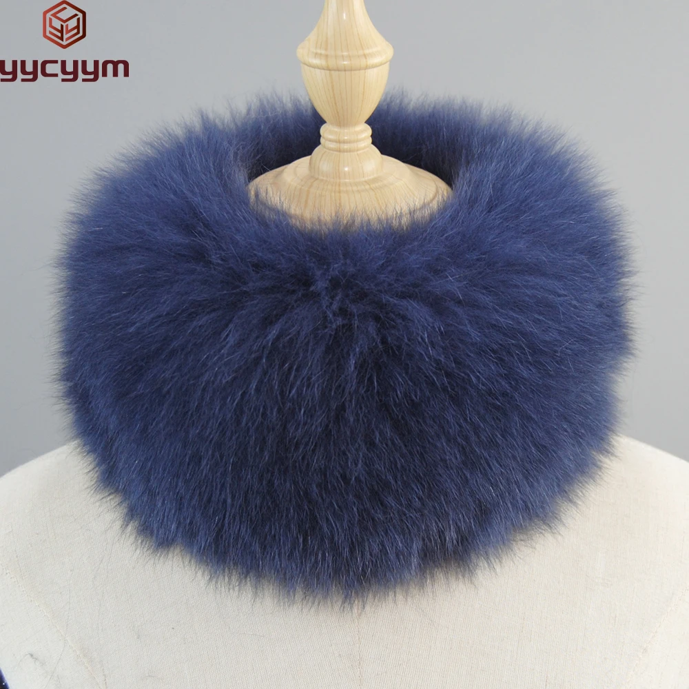 

Brand Female Real Fox Fur Scarf Outdoor Knit Fluffy Real Fox Fur Elastic Ring Headband Winter Women Luxury Natural Fox Fur Scarf