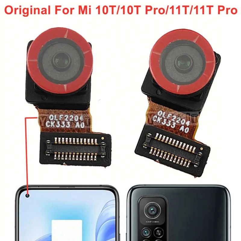

100% Front Camera For Xiaomi Mi 10T 11T Pro 5G Selfie Facing Camera Module Flex Cable Replacement Spare Parts