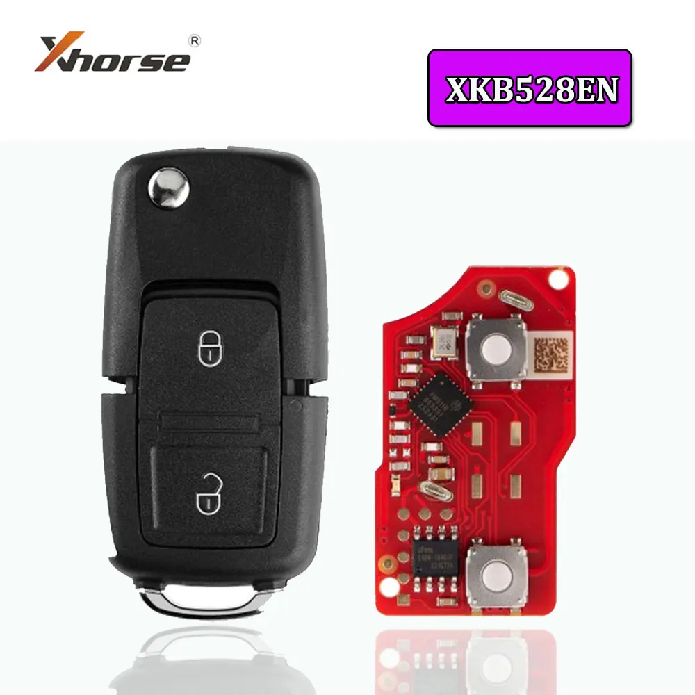 

XHORSE XKB528EN Универсальный дистанционный ключ, 2 кнопки, складной ключ второго поколения, автомобильный дистанционный ключ в стиле B5 для VVDI, английская версия