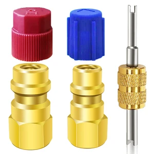 Klimaanlagenkonvertierungs -Kit, Füllventilverbindungen, Portadapter, Nachrüstung, schnelle Trennungskopper, R12 für R134A, 1 PC 10 Hauptverkaufsklimaanlage - №10