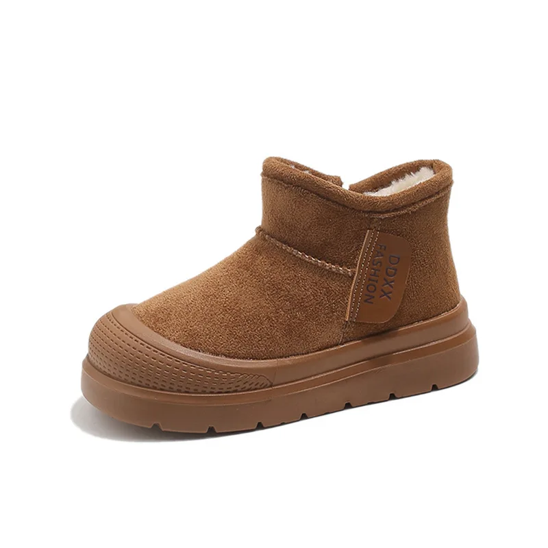 Kids Winter Snow Boots Warm Plush Lined Slip-On Ankle Boots for Boys Girls Non-Slip Rubber Sole Casual Outdoor Warm Footwear