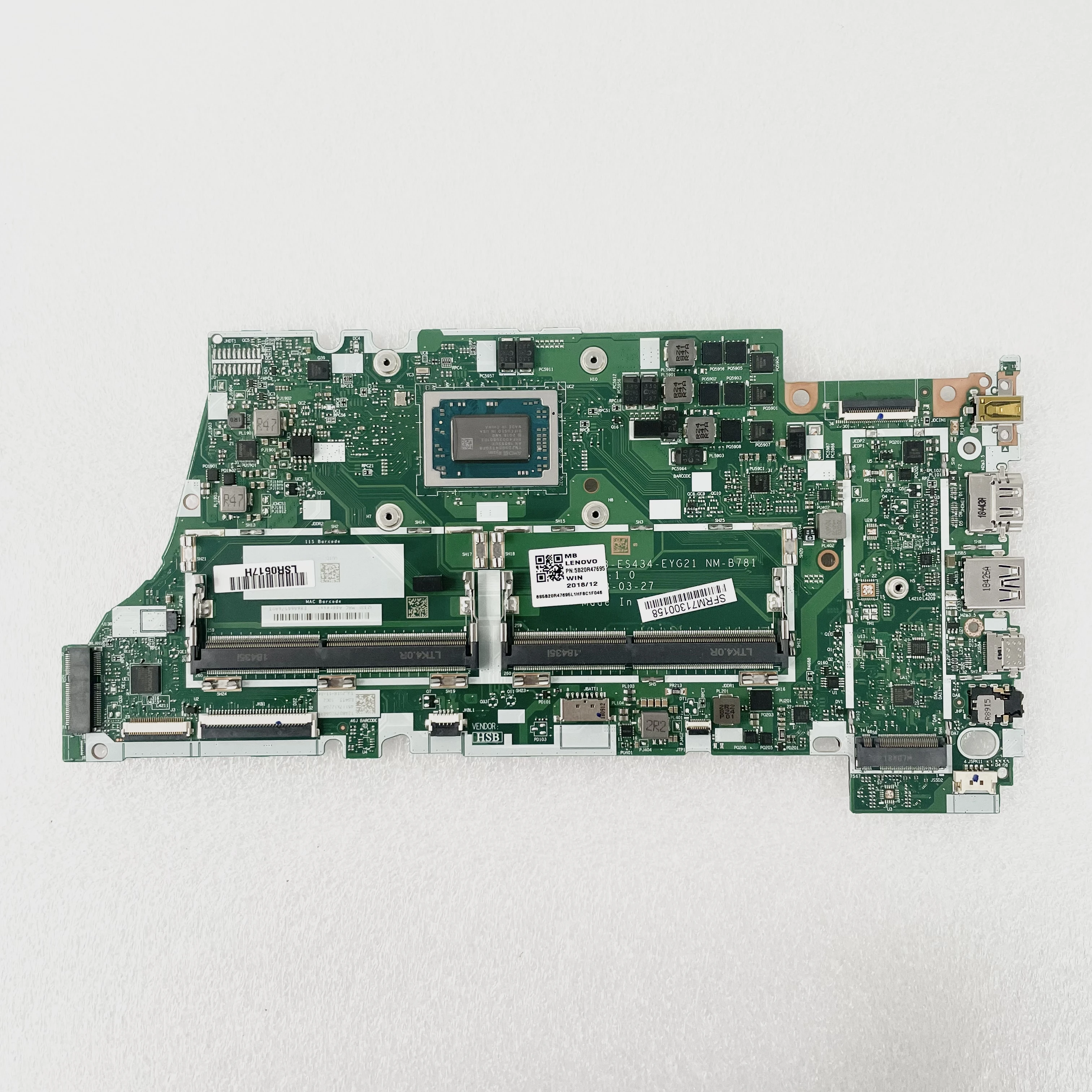 NM-B781 Mainboard For Lenovo Yoga 530-14ARR Ideapad 530S-14ARR Laptop Motherboard With R5-2500U R7-2700U CPU AMD 100% Test Ok