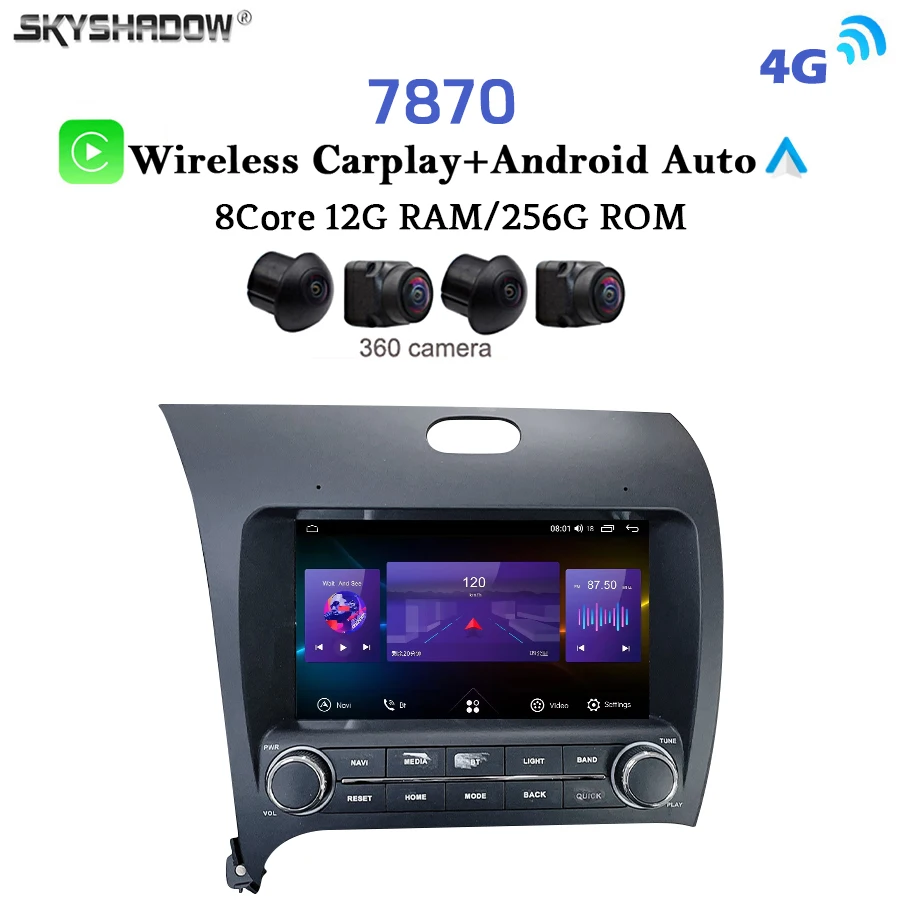 

12G + 256G Carplay Auto Android 13.0 4G LTE IPS Автомобильный DVD-плеер GPS-карта WIFI Bluetooth RDS Радио для kia CERATO K3 FORTE 2013-2017