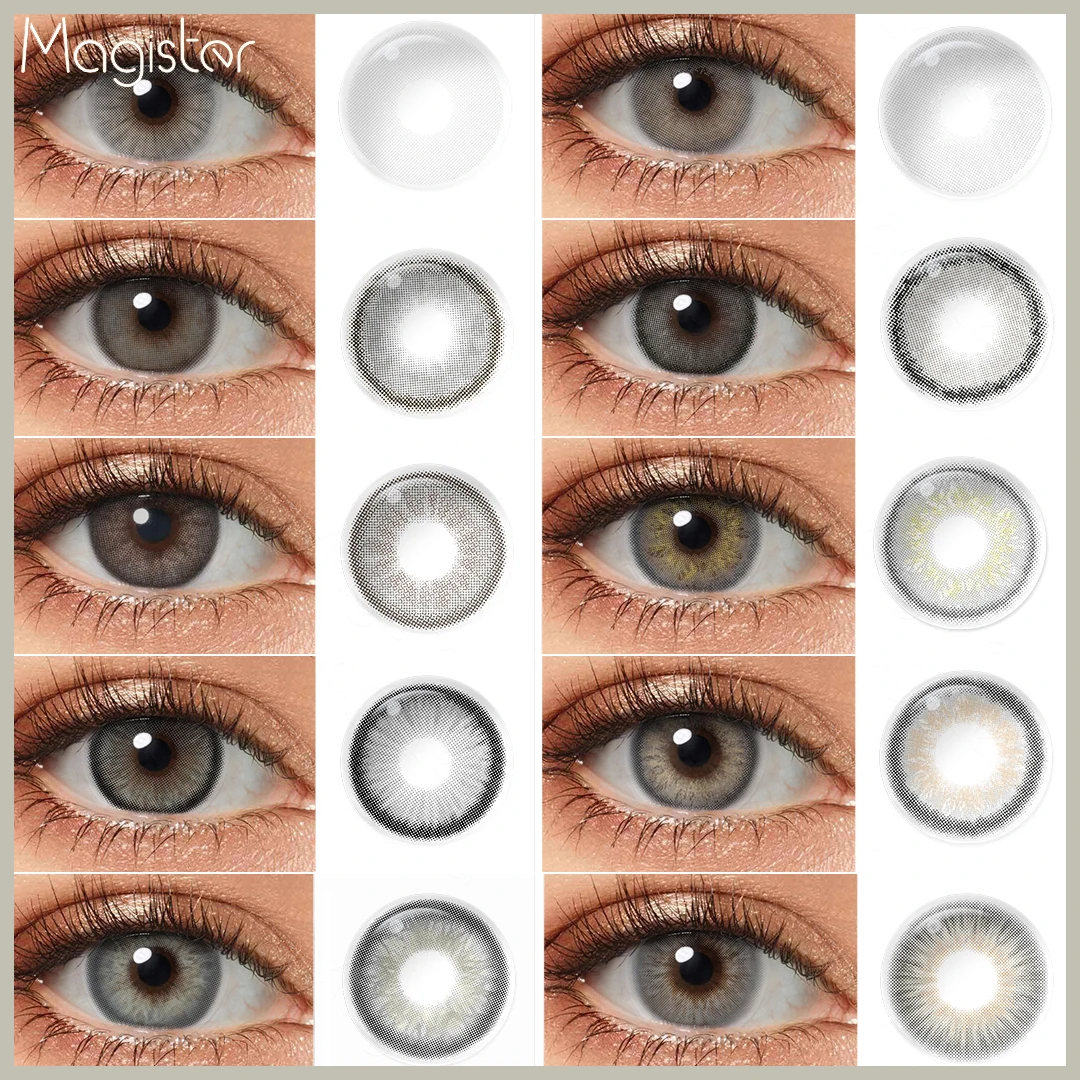 Magister-lentes de contacto grises para ojos, lentillas de colores, bonitas pupilas, cosméticos, 1 par