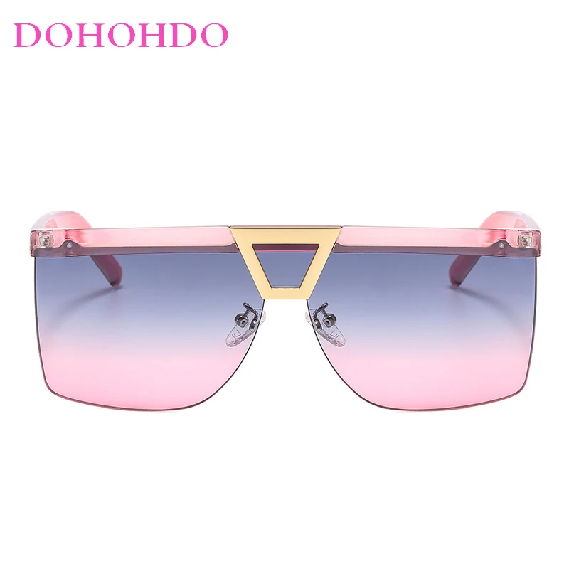 DOHOHDO 2025 شخصية نصف إطار تنوعا النظارات الشمسية النساء العلامة التجارية خمر الرجال مربع نظارات شمسية ظلال الذكور Oculos دي سول