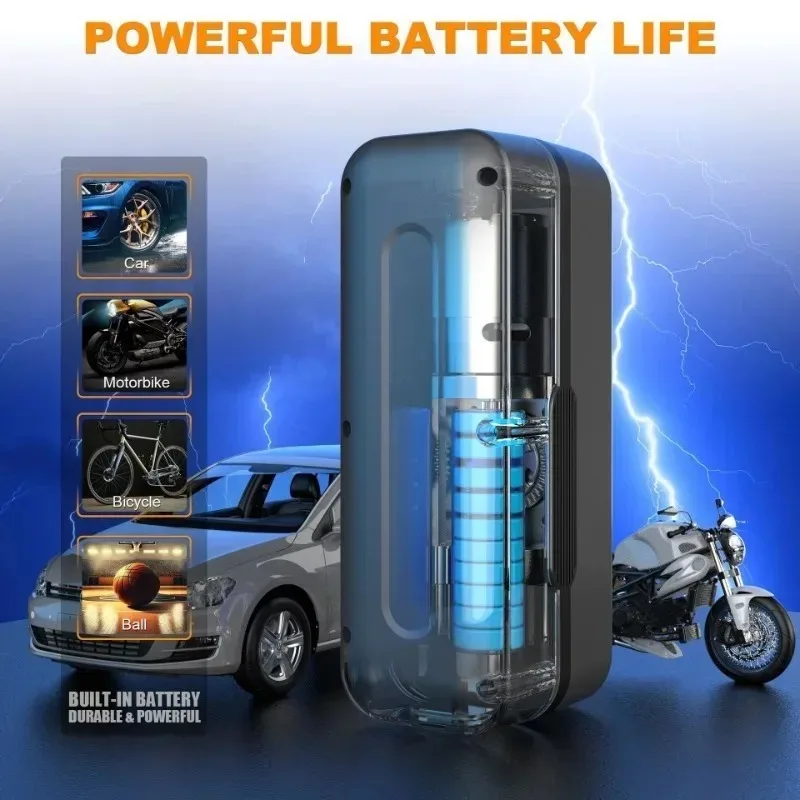 

2 in 1 Digital Air Pump Wireless Car Home Use Tire Inflator LED Display Portable for Mattress Inflatables Compact Travel Must