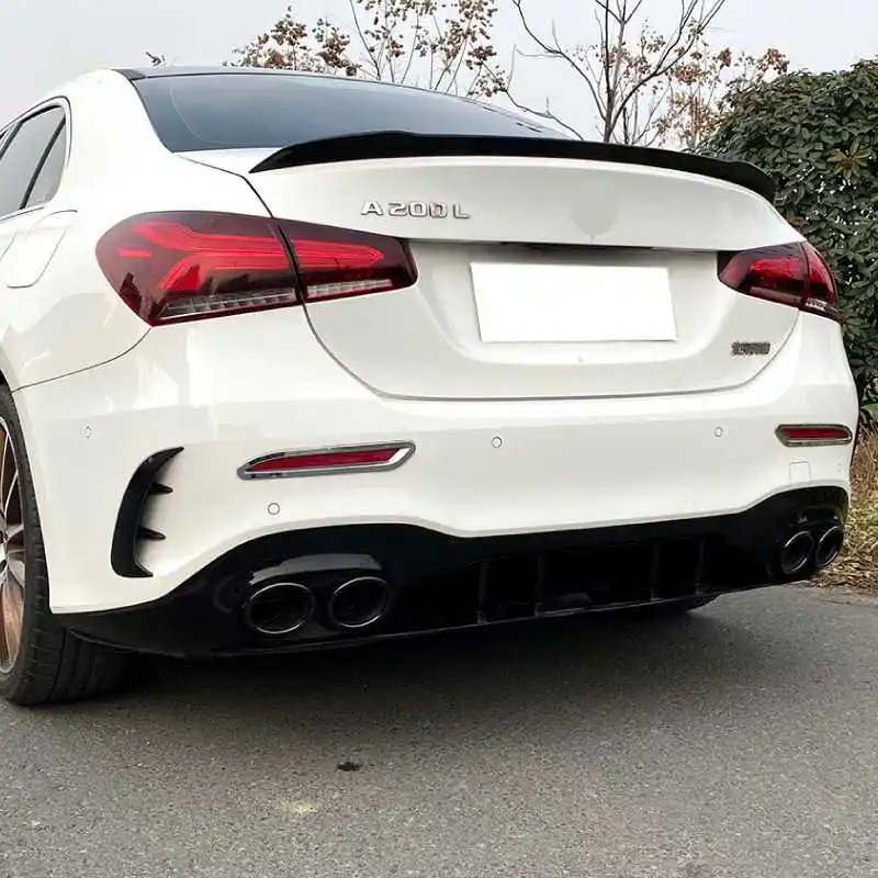 Suitable for Mercedes-Benz A-Class W177 A35 A45 2019+ hatchback/sedan models; rear lip, tail lip, and tailpipe kit for modificat