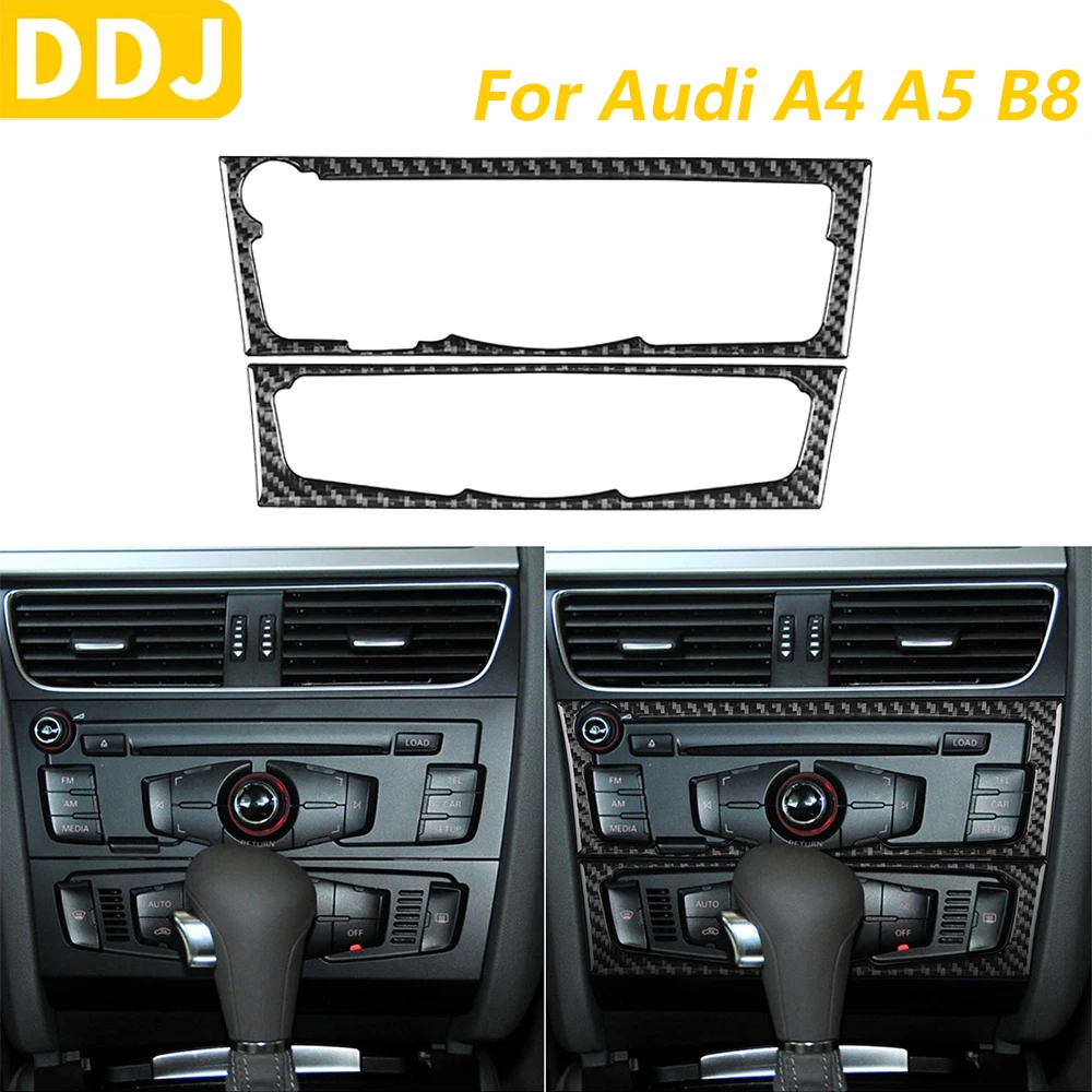 

Для Audi A4 B8 A5 S5 2009-2016 углеродное волокно центральное управление радио CD кондиционер панель переменного тока крышка автомобильные аксессуары наклейка