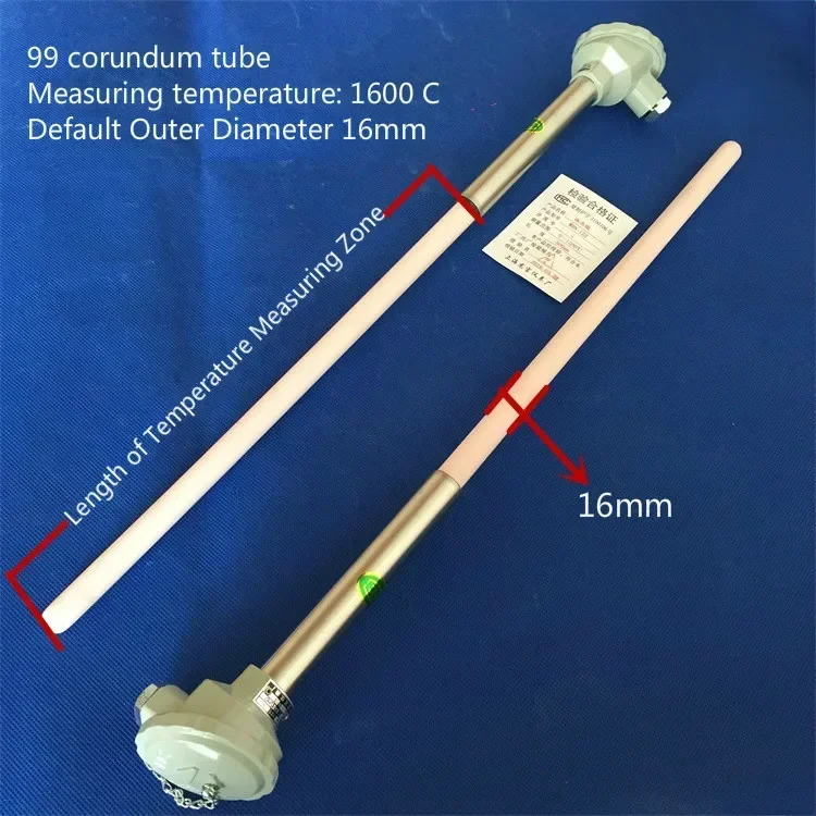 High Alumina Corundum Tube K High Temperature Ceramic Thermocouple 0-1300 Degree Wrn-130 Temperature Sensor Probe