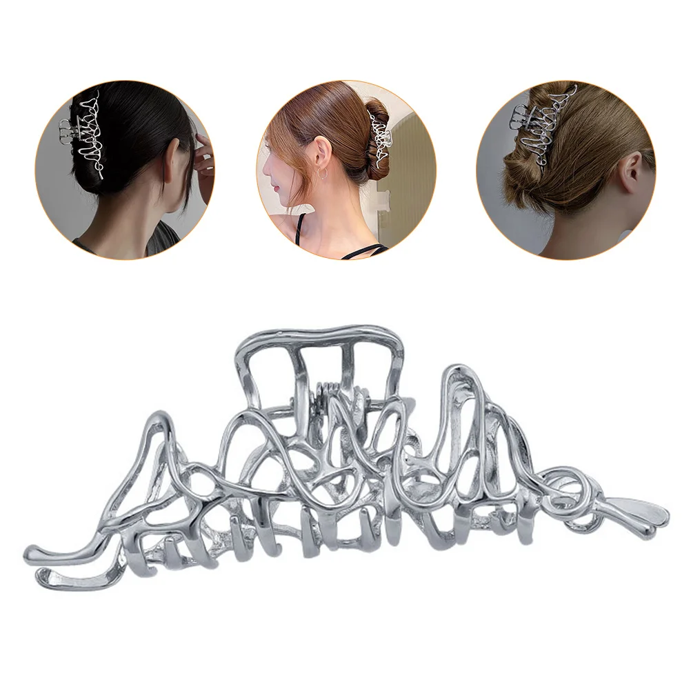

3Pcs Hairpin Irregular Toothed Claw Clip Alloy Hair Clamp Non-Slip Hair Trinket Party Decoration Vintage Style