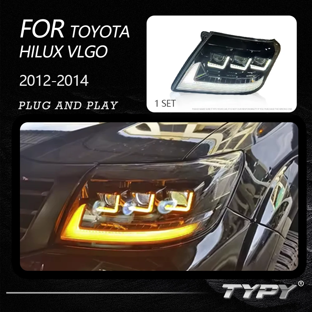 

TYPY Dynamic Signal Head Lamp Automotive Accessories Upgrade Modified New LED For Toyota Hilux Vigo 2012-2014 Headlights