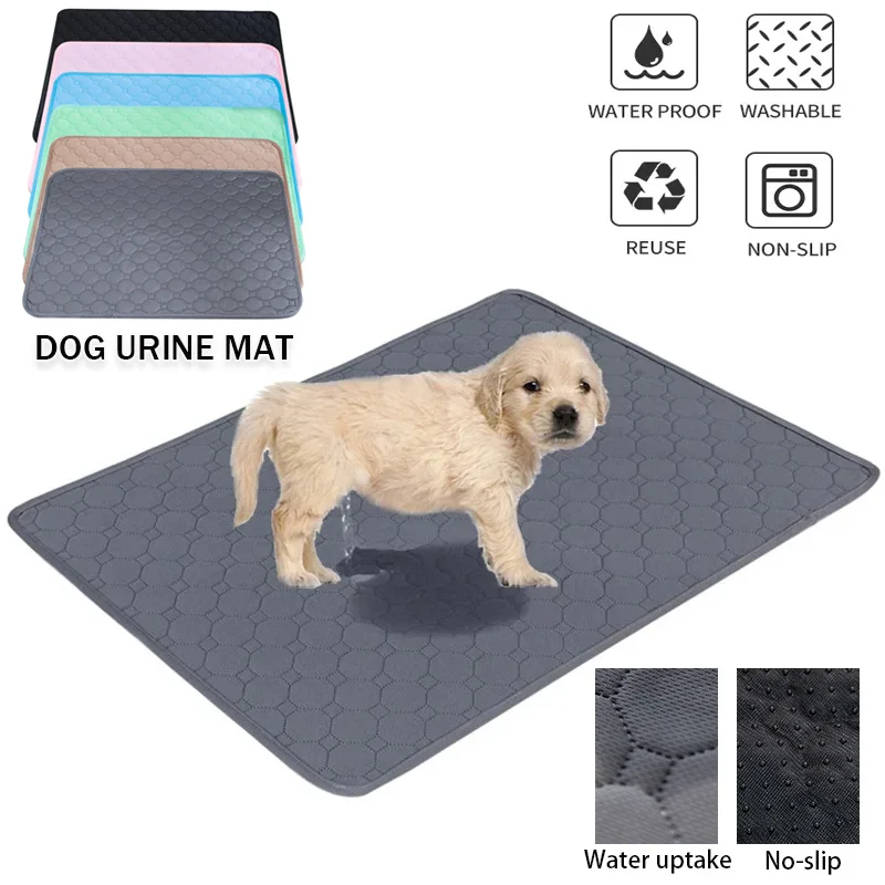 Dog Pee Pad Washable Reusable Anti Slip Pads Absorbent Diaper Puppy Training Pet Bed Urine Mat Car Seat Cover Accessory