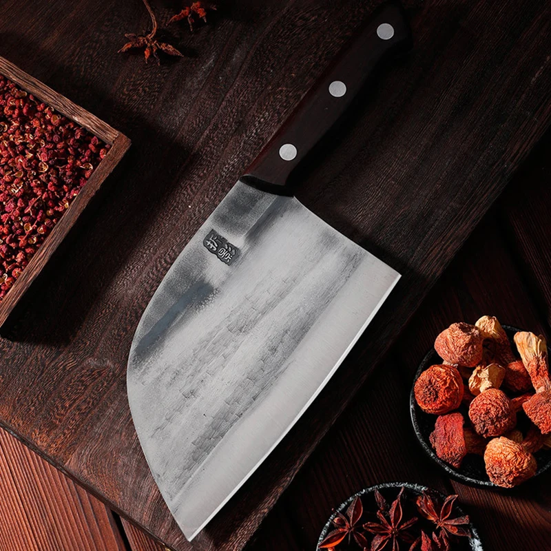 Imagem -02 - Polegada Chopper Knife Sharp Butcher Cleaver Cortando Facas de Cozinha Ferramentas de Aves de Carne Artesanal Forjado China Messer Madeira Handle 8