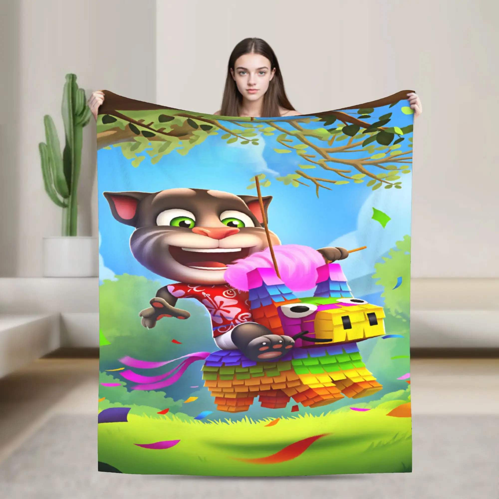 Game T-Talking T-Tom And F-Friends Blanket Novelty Plush Bedding Throws For Couch Bed Picnic Flannel Bedspread Bed Cover