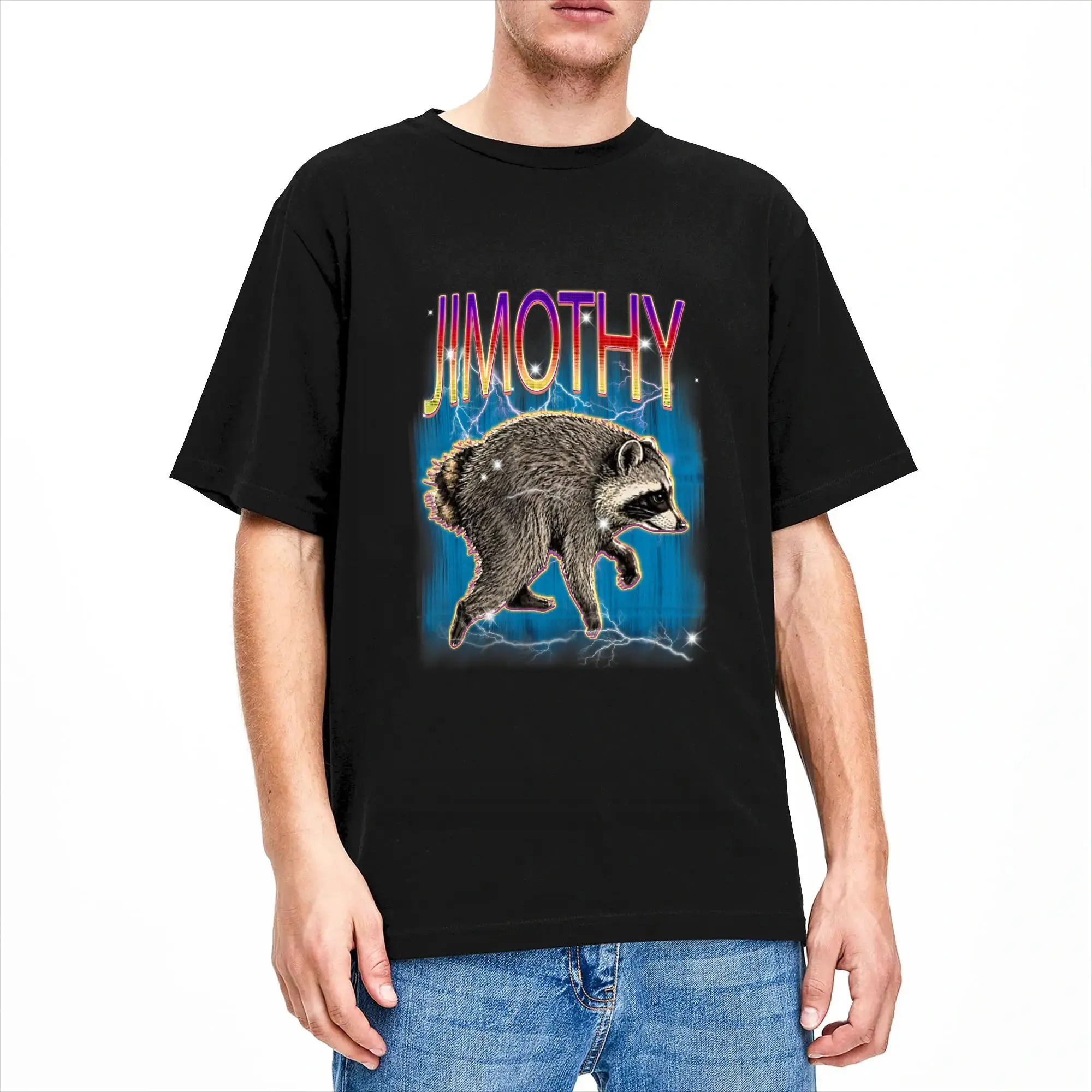 Jimothy Raccoon Viral Seattle Feral Legend Meme Cute Cotton T-Shirt For Couple Summer T Shirts O Neck Tees Oversize Clothes