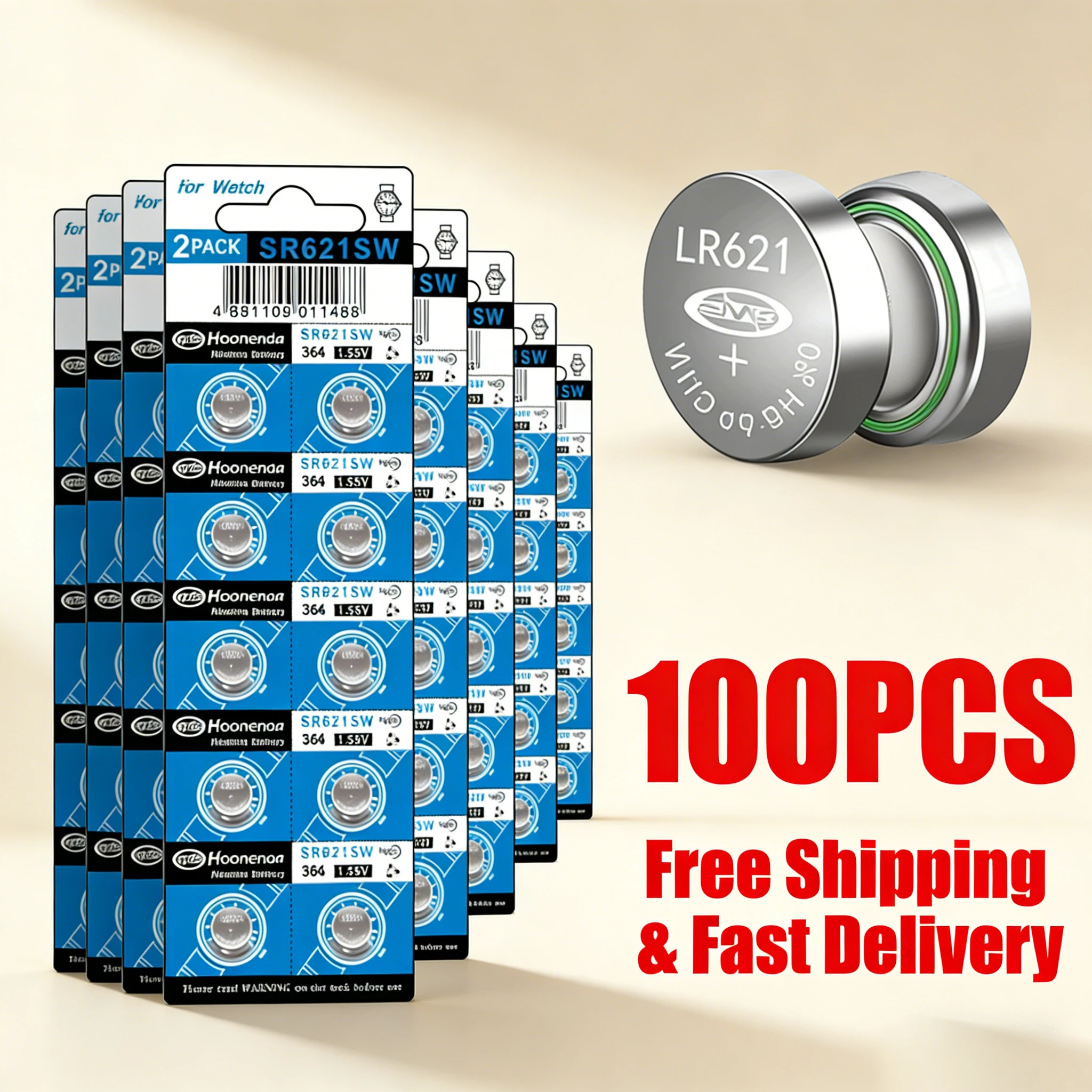 

10/20/50/100pcs AG1 LR621 1.5V Button Cell Batteries 364 363 SR621SW V364 SR60 Replacement for Watches and Car Keys