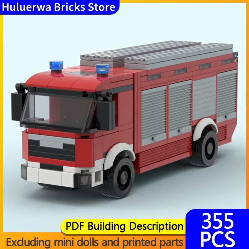 

City Car Model MOC Building Bricks Multi-Functional Fire Engine Modular Technology Children Holiday Gifts Assemble Toys Suit