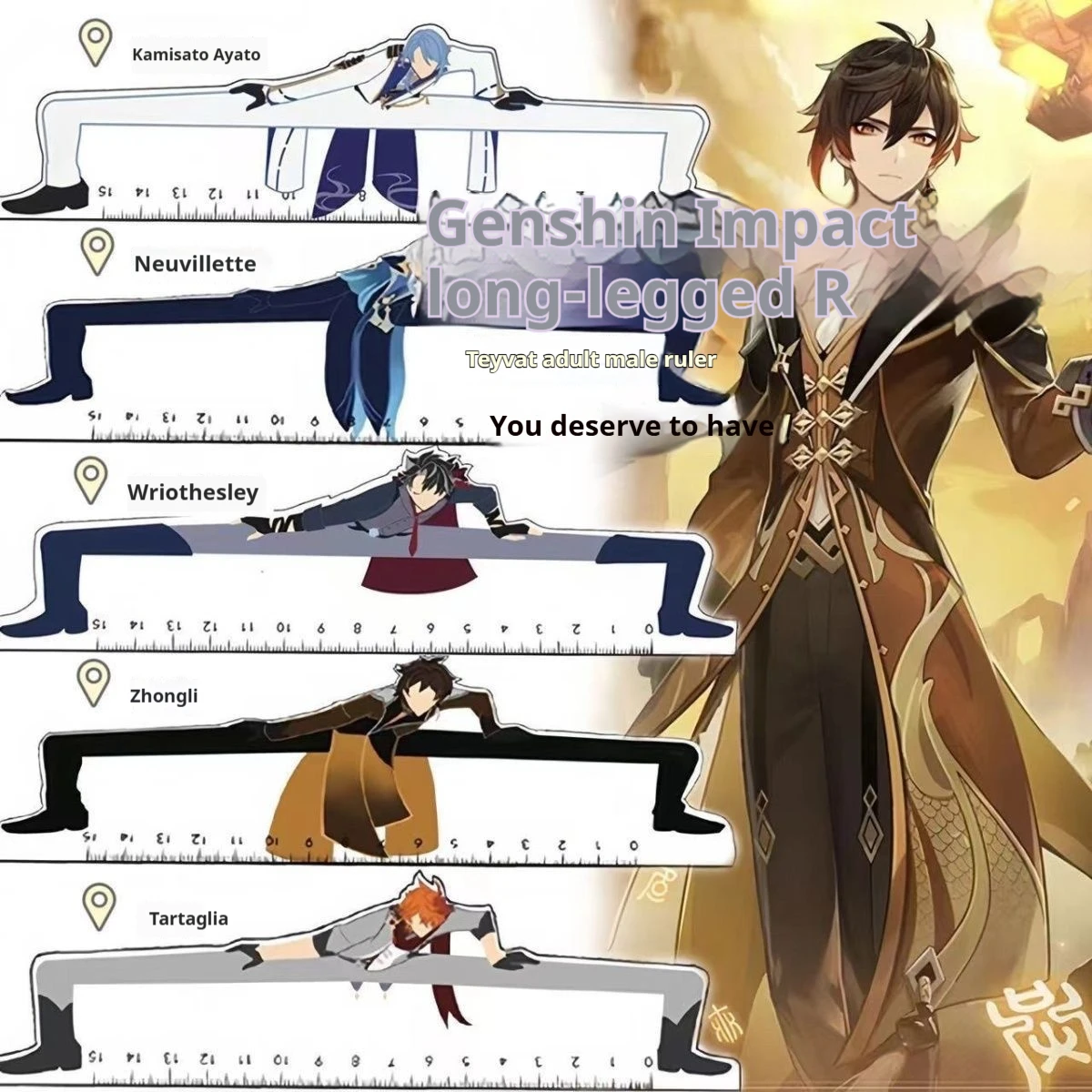 

Genshin Impact Triangle Ruler Ganyu Shenhe Eula Fan-made Peripheral Student Stationery Back To School Essential