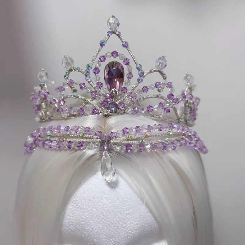 

Ballet headpiece purple crown head chain beaded imported rope made of lilac Pakita silver fairy sleeping beauty universal.